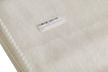 QISU Alpaca Wool Blanket Throw | Large, Beautiful, Warm, Solid | 85 x 65 inches | Ultra-Soft, Hypoallergenic and Breathable | Non-Itchy or Scratchy Fabric (Snow White Solid)