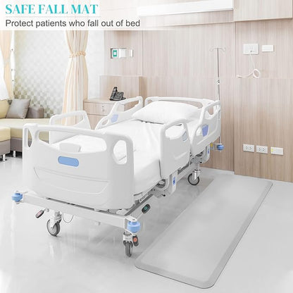 70"x24"x3/4" Thick Medical Bedside Fall Safety Protection Floor Mat for Elderly Senior Handicap,Reducing Injury Risk and Impact, Prevent Bed Falling, Anti Fatigue, Non-Slip Beveled Edge