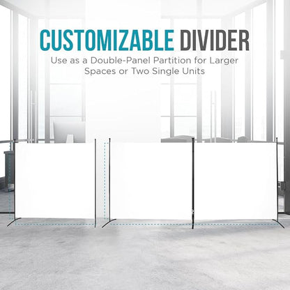 Steel-AID Triple-Panel Privacy Room Divider – Folding Partition Privacy Screen for Office, Classroom, Dorm Room, Kids Room, Studio, Conference - 216" x 72" - Easy to Assemble, Freestanding & Foldable
