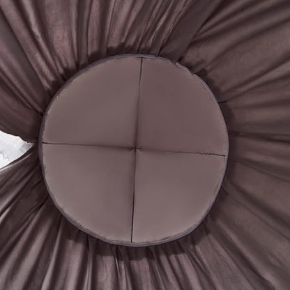 Kertnic 31.5inch Large Dome Bed Canopy for Girls, Double Layer Dreamy Ruffle Princess Canopy, Bedroom Hanging Tent Kids Reading Nook Canopies,Full Queen Bed Canopy Curtain (Gray)