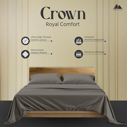 Mayfair Linen Standard Pillowcases Set of 2 - Luxury 2000 Series 100% Egyptian Cotton Standard/Queen Size Pillow Cases, Soft, Envelope Closure Hotel Quality Pillowcase (21 x 32, Dark Grey)
