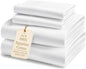 LANE LINEN 100% Egyptian Cotton Full Size Bed Sheets - 1000 Thread Count, Soft & Comfy Luxury Hotel Style Thick Size Sheet, Fully Elasticized Reinforsed Seams No Pill Natural Cooling - White Sheet