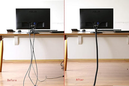 Alex Tech 10ft - 1.25 inch Cord Protector Wire Loom Tubing Cable Sleeve Split Sleeving for USB Cable Power Cord Audio Video Cable – Protect Cat from Chewing Cords - Black