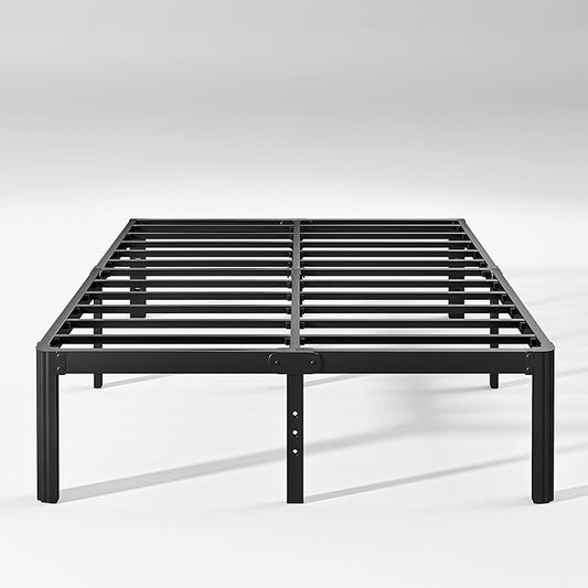 Hunlostten 12" High Queen Bed Frame No Box Spring Needed, Heavy Duty Metal Platform Bed Frame Queen Size with Round Corners, Easy Assembly, Noise Free, Black