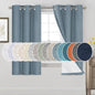 PrinceDeco 100% Black Out Curtains 64 inch Long 2 Panels Noise Reducing Curtains Full Room Darkening Linen Textured Window Drapes Thermal Insulated Panels for Living Room, 42 X 64 Inch, Stone Blue
