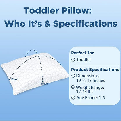 SUPA MODERN Cooling Bed Pillows for Sleeping 1 Pack Shredded Memory Foam Pillows Adjustable Cool Pillow for Side Back Stomach Sleepers Luxury Gel Pillows Toddler Pillow with Washable Removable Cover