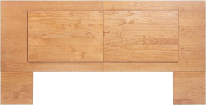 memomad Bali Slim Set: Storage Platform Bed with Drawers + Flat Panel Headboard (Full Size, Oak Brown Wood)