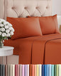 Twin XL 4 Piece Sheet Set - Cooling, Comfy & Breathable - Hotel Luxury Bedding, Includes Fitted Sheet for Women, Men, Kids & Teens - 1 Flat, 1 Fitted Sheet, 2 Pillowcases w/Deep Pockets - Terracotta