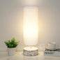Touch Table Lamp with Metal Base Covered with Marble Grain, 3 Way Dimmable Modern Bedside Nightstand Lamp with White Shade, Simple Night Light for Bedroom Living Room Home Office, LED Bulb Included
