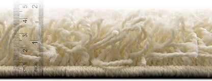 Unique Loom Solid Shag Collection Area Rug (8' x 11' Rectangle, Pure Ivory)