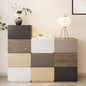 Modern Nightstand Modular Stackable Drawers Modular Storage Bedroom Furniture Set - Bedside Table, Storage Cabinet, Sofa End Table for Bedroom Living Room Hallway Entryway Black Small
