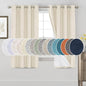 PrinceDeco Blackout Curtains 100% Blackout Linen Textured Curtains for Bedroom Solid Thermal Insulated with White Liner Grommet Room Darkening Curtains & Drapes, Set of 2, 52" W x 63", Bleached Sand