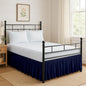 Ruffled Bed Skirt Split Corners with Platform, Tailored Fit Hotel Quality Wrinkle Free Ultra-Soft Microfiber Dust Ruffle, Upto 21 Inch Drop, Twin, Navy Blue