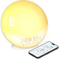 Smart Sunrise Alarm Clock with No Signup APP Control & Wake-Up Light, 4 Alarms, White Noise, FM Radio, Wireless Speaker, White