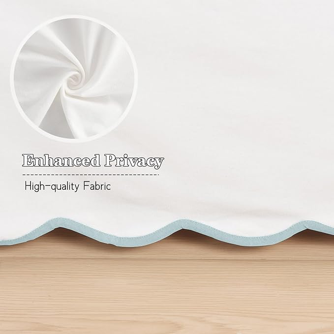 HIG Off White Chic King Bed Skirt - Easy Fit Scallop Edge Pleated Bedskirts, 14 Inch Drop Anti-Slip Dust Ruffle, Thick Fabric for Enhanced Privacy, Pre-Washed for Long-Lasting Use(N60022)