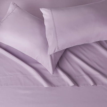 Amazon Basics Lightweight Super Soft Easy Care Microfiber 4 Piece Bedsheets Set with 14-Inch Deep Pockets, Queen, Frosted Lavender, Solid