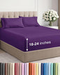 Extra Deep Twin Sheet Set - 4 Piece Breathable and Cooling Sheets - Hotel Luxury Bed Sheets Set - Easy & Secure Fit - Soft, Wrinkle Free and Comfy Sheets Set - Purple Sheet Set with Extra Deep Pockets