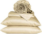 URBANHUT 800 Thread Count 100% Cotton Twin Size Sheets, Luxury 4 Piece Twin Bedsheets, Hotel Sheets Sateen Finish - Better Than Egyptian, 14" Elasticized Deep Pocket - Sand