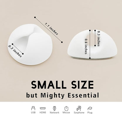 SmiLife Cable Clips, Cord Holder, Adhesive Cord Clips, Wire Holder for Cable Management, Phone Charger, Desk, Wall, Nightstand and Office, White 9 PCS