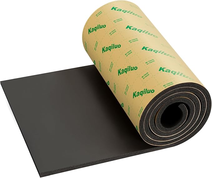 High Density Self-Adhesive Sound Insulation Acoustic Closed Cell Foam, 5.8 sqft x 0.4in Thick, 50+kg/m³ ,Sound Proof Padding, Fire/Water Resistant Acoustic Treatment Foam