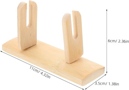 VOSAREA Bamboo Japanese Folding Fan Stand Holder Handheld Fan Display Stand Hand Fan Storage Rack Display Base (Beige)