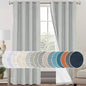 PrinceDeco Linen Blackout Curtains 84 Inches Long 100% Completely Blackout Window Treatment Thermal Insulated with White Liner Grommet Linen Textured Curtains for Living Room, 2 Panels, Glacier Grey