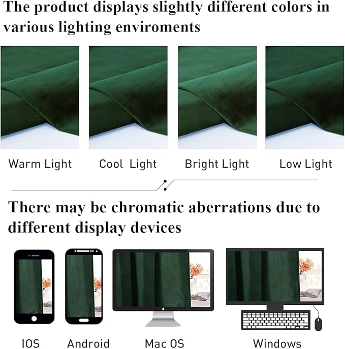 StangH Dark Green Velvet Curtains Christmas Luxury Blackout Window Panels for Bedroom Curtains Energy Efficient Thick Rod Pocket Curtain Drapes for Holiday Decor, W52 x L84, 2 Panels