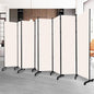 Room Divider Folding Privacy Screens with Lockable Wheels, 176'' Fabric Partition Room Dividers Freestanding Room Divider Panel for Room Separation, Wall Divider for Home Office Bedroom Studio Decor