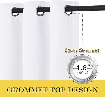 NICETOWN Sliding Door Curtain Extra Wide and Long, Thermal Insulated Large Curtain for Windows Energy Saving Patio Door Panel for Villa/Hall, White, 100 inch Wide x 120 inch Long, 1 Panel