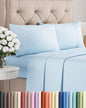 Twin XL 4 Piece Sheet Set - Cooling, Comfy & Breathable - Hotel Luxury Bedding, Includes Fitted Sheet for Women, Men, Kids & Teens - 1 Flat, 1 Fitted Sheet, 2 Pillowcases w/Deep Pockets - Baby Blue