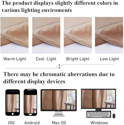 StangH Blush Beige Velvet Curtains for Nursery Girls Bedroom Room Darkening Thermal Insulated Privacy Window Drapes for Sliding Patio Door Living Room, W62 x L90, 2 Panels