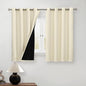 BGment Short 100% Blackout Curtains for Bedroom, Thermal Insulated Energy Efficiency Noise Reducing Grommet Curtains 54 Inch Length with Liner for Small Window 2 Panels Each 52 Inch Wide, Cream