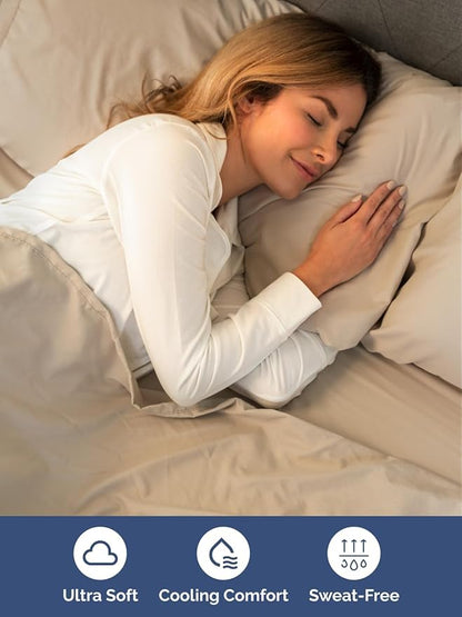 Extra Deep Twin Sheet Set - 4 Piece Breathable and Cooling Sheets - Hotel Luxury Bed Sheets Set - Easy & Secure Fit - Soft, Wrinkle Free and Comfy Sheets Set - Cream Sheet Set with Extra Deep Pockets
