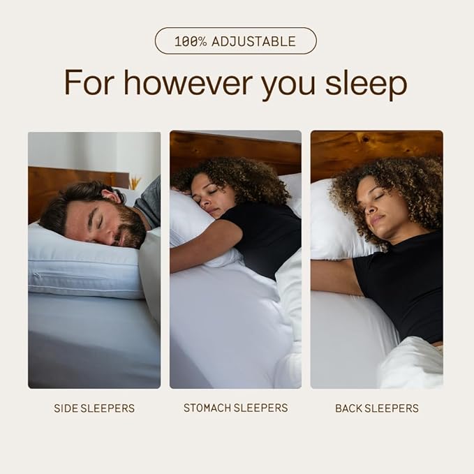 Coop Home Goods Essence Down Alternative Pillow Set of 2, King Size, Best Pillows for Sleeping, Adjustable Alternative to Down Pillows, Luxury Hotel Pillow for Back, Stomach or Side Sleepers