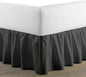 SKY BEDDINGS - King Size Ruffled Bed Skirt with Split Corners - 14 Inch Drop Dust Ruffle Bed Skirt with Platform Three Sided Coverage - 100% Microfiber, Dark Grey