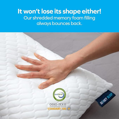 Sidney Sleep Mini Travel Size Neck Pillow - Knee, Back Lumbar and Support - Small Curved Pillow - 14 x 19 Inches - Adjustable Loft - Washable - Drawstring Backpack Included (White)