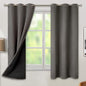 BGment Grey Blackout Curtains for Bedroom - Black Out Curtains 63 Inch Long Thermal Insulated Grommet Total Room Darkening Window Drapes for Living Room, 2 Panels, 42 x 63 Inch