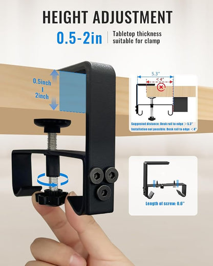 28" No Drill Under Desk Cable Management Tray - Upgraded Oxford Fabric with Cable Loop, No Damage to Table for Standing Desks and Home Office (Regular (28 Inch))