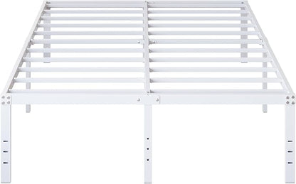 18 Inch King Bed Frame Heavy Duty Metal Platform No Box Spring Needed, Maximum Storage, Easy Assembly, Noise Free, White