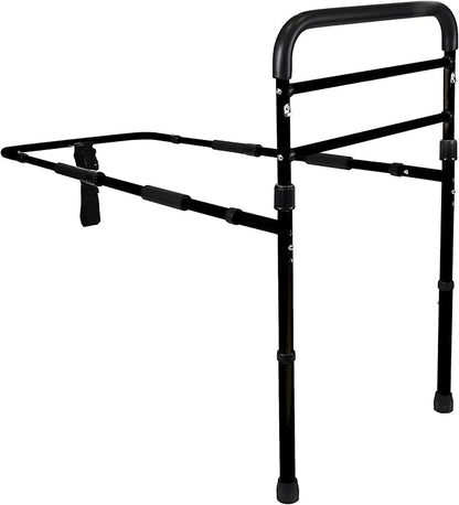 Vaunn Medical New Adjustable Bed Assist Rail Handle (Passed ASTM F3186–17 Safety Standard) and Hand Guard Grab Bar, Bedside Safety and Stability (Tool-Free Assembly)