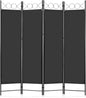 DUMOS 4 Panel Partition Room Divider, 6 Ft Tall Folding Privacy Screen, Freestanding Partition with Steel Frame, Easy Move & Storage, for Home, Office, Bedroom, Black