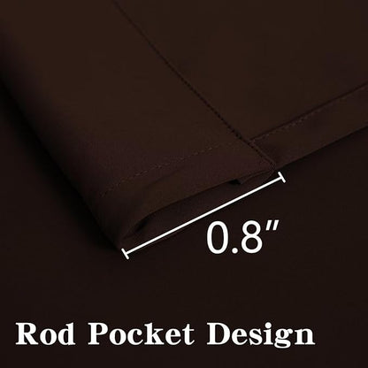Blackout Curtains 108 Inch Length 2 Panels Set, Black Out Curtains for Bedroom 108 Inch Long, Rod Pocket Energy Saving Room Darkening Drapes for Living Room Window Chocolate(W52 x L108)
