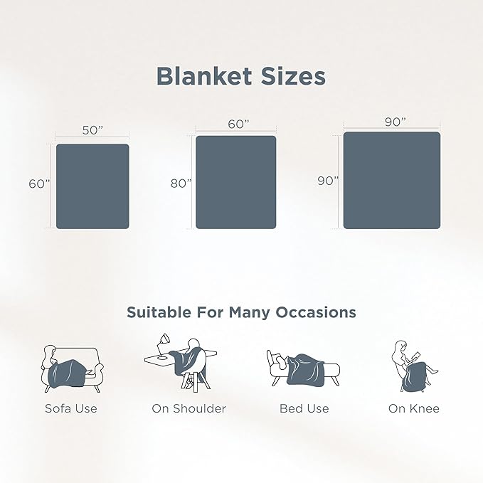 Sophia & William Throw Blanket for Couch Sofa(50x60 Inches) - Faux Fur Throw Soft Cozy, Gifts for Women, Blue