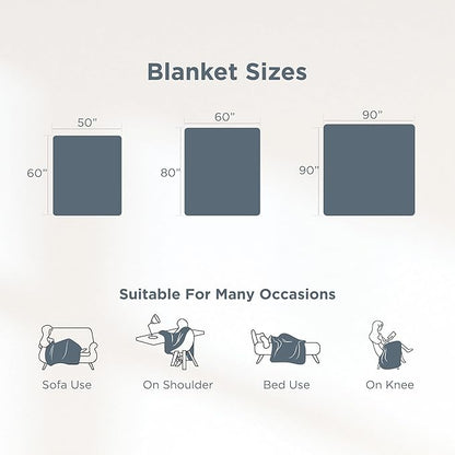 Sophia & William Throw Blanket for Couch Sofa(50x60 Inches) - Faux Fur Throw Soft Cozy, Gifts for Women, Blue