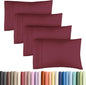 Queen Pillow Cases Set of 4 - Ultra Soft Hotel Quality Pillowcase Covers - Comfy, Cozy & Wrinkle Free - Shrinkage, Stain & Fade Resistant - Machine Washable Pillow Protectors - 4 Piece Set - Burgundy