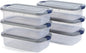 Rubbermaid Roughneck Clear 31 Qt/ 7.75 Gal Storage Containers, Pack of 6 with Snap-Fit Grey Lids, Visible Base, Sturdy and Stackable, Great for Storage and Organization
