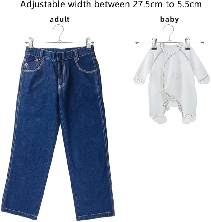 NORTHERN BROTHERS Pants Hangers, 30Pack Skirt Hangers for Women Adjustable Hangers for Men Kids Jeans Pant Trouser Clothes Space Saving