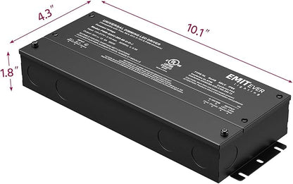 EMITEVER Dimmable Led Driver, 300W AC 110V-277V to DC 24V Transformer, 5-in-1 Dimming: ELV/MLV/TRIAC / 0-10V / 1-10V / 10V PWM/Potentiometer, Waterproof IP67 and UL Listed