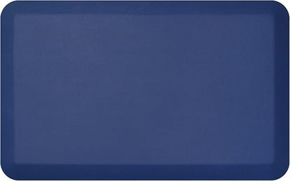 NewLife by GelPro Anti-Fatigue Designer Comfort Kitchen Floor Mat, 20x32”, Leather Grain Navy Stain Resistant Surface with 3/4” Thick Ergo-Foam Core for Health and Wellness