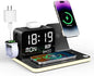 acer 7-in-1 Wireless Charging Station: Charger Stand for Multiple Devices for Apple - iPhone 16 15 14 13 12 Pro Max Apple Watch Airpods, Wireless Charger iPhone Charging Station with Bluetooth TimeSyn